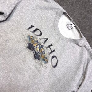 Prairie Mountain Idaho Coeur d'Alene Sweatshirt Mens 2XL Gray Graphic Pullover